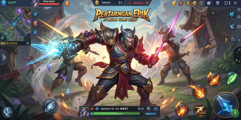 Tangkapan layar dari gameplay pertarungan seru di 666FF.