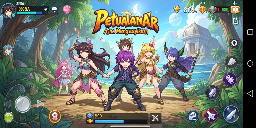 Tampilan gameplay 898A yang penuh aksi dan petualangan Anime.