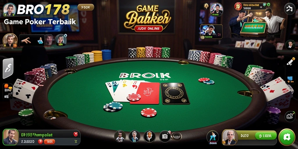 Screenshot BRO178 menunjukkan serunya gameplay Poker yang mendebarkan.