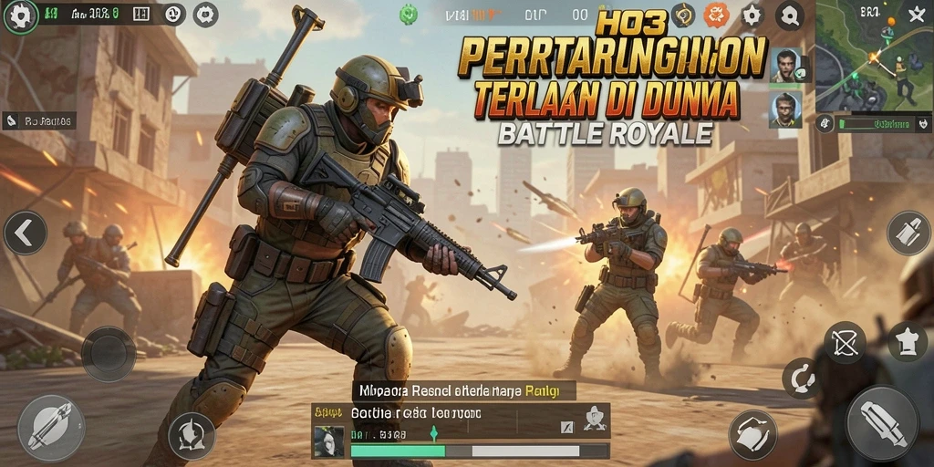 Tampilan gameplay seru di arena pertarungan Battle Royale.