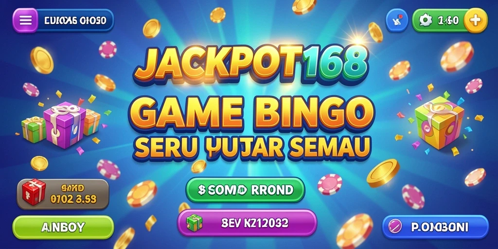 Screenshot dari gameplay Bingo JACKPOT168 yang penuh warna.