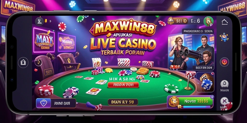 Tampilan gameplay Live Casino yang menegangkan dan seru di MAXWIN88.