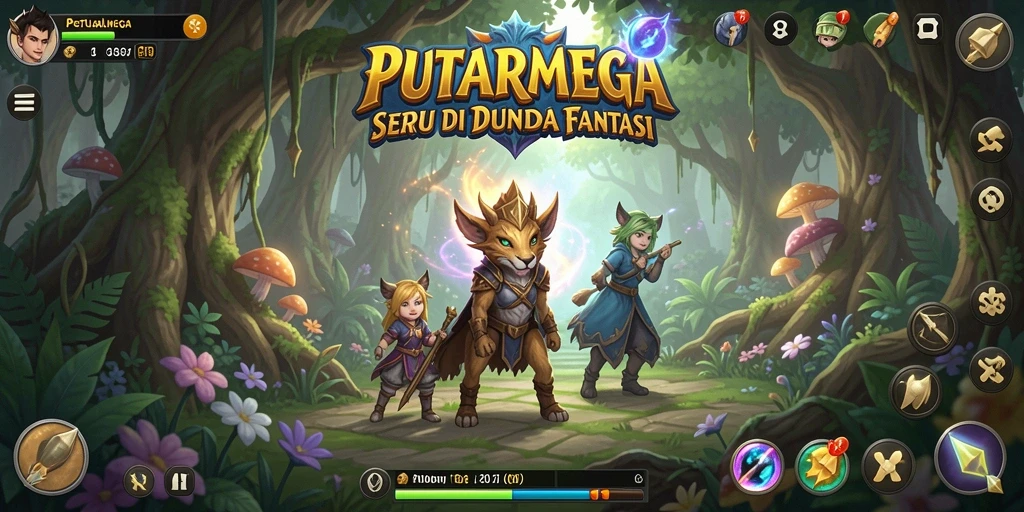 Tampilan gameplay PUTARMEGA yang menakjubkan dan petualangan seru.