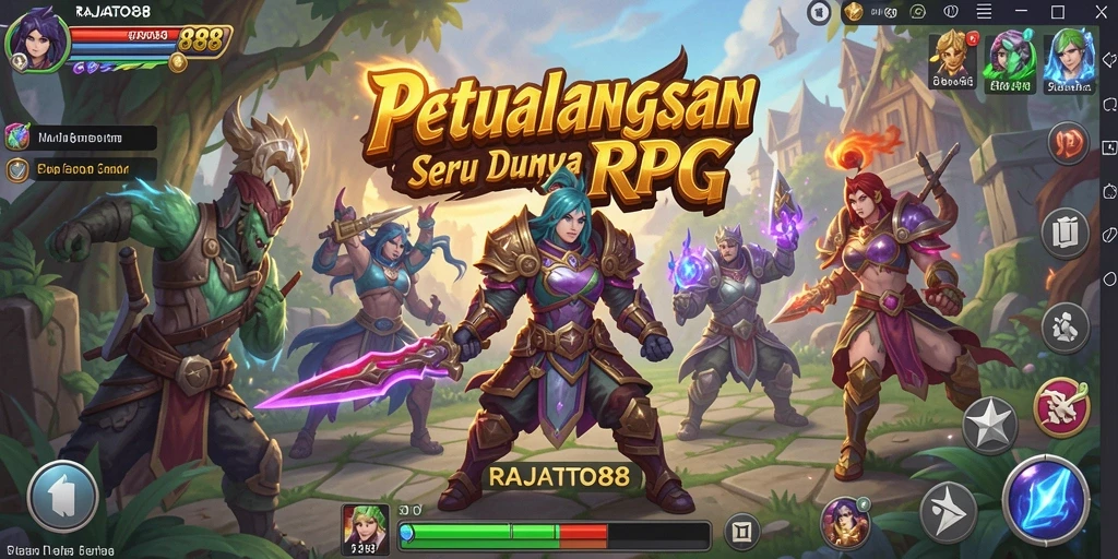 Tampilan gameplay menegangkan dalam RAJATOTO88 dengan banyak aksi RPG.