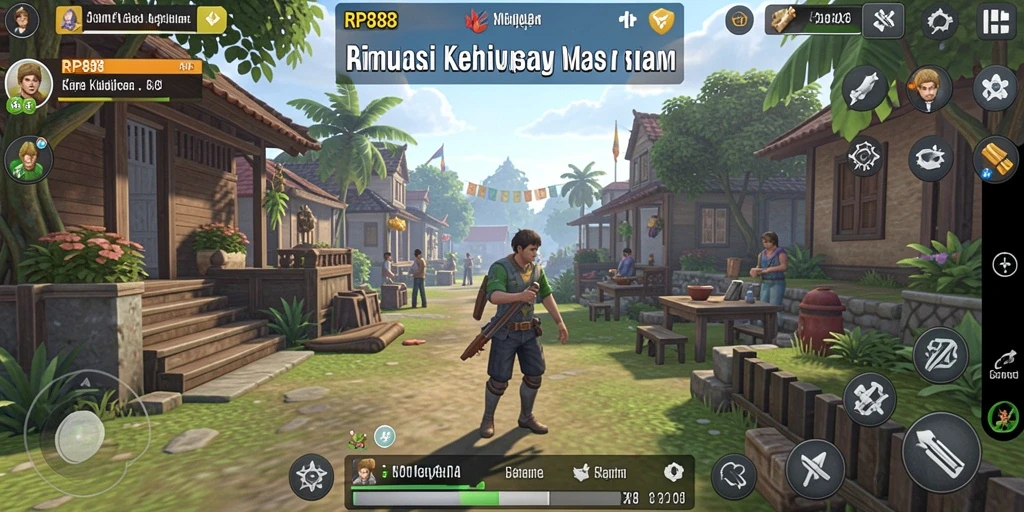 Screenshot utama RP888 menampilkan gameplay simulasi yang menarik.