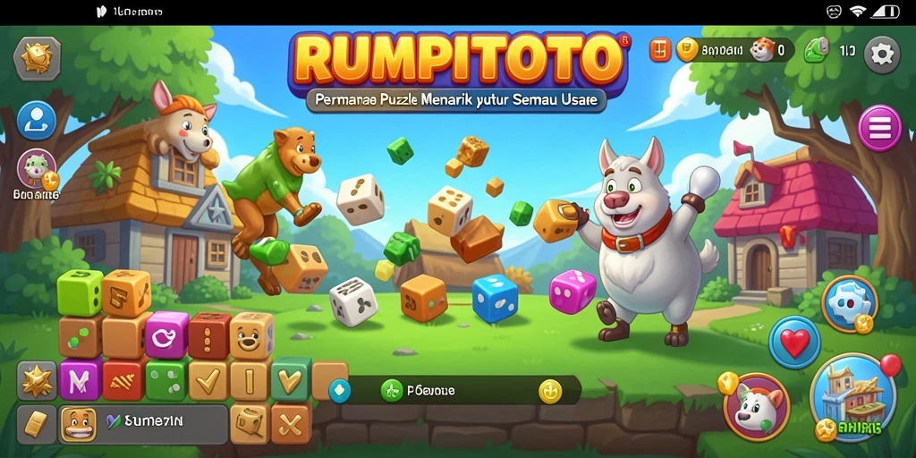 Tampilan gameplay menarik dari RUMPITOTO dengan teka-teki menantang.