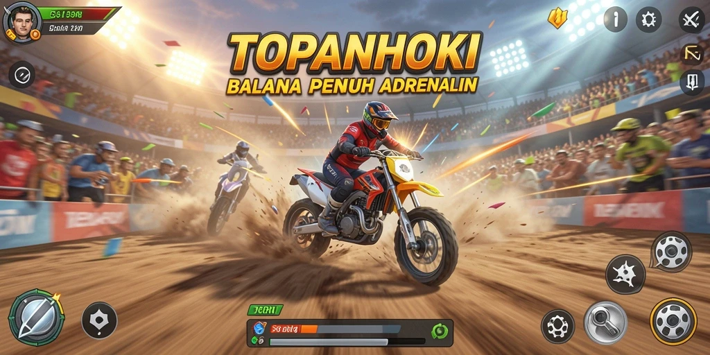 Gameplay seru di trek balapan dengan mobil kustom.